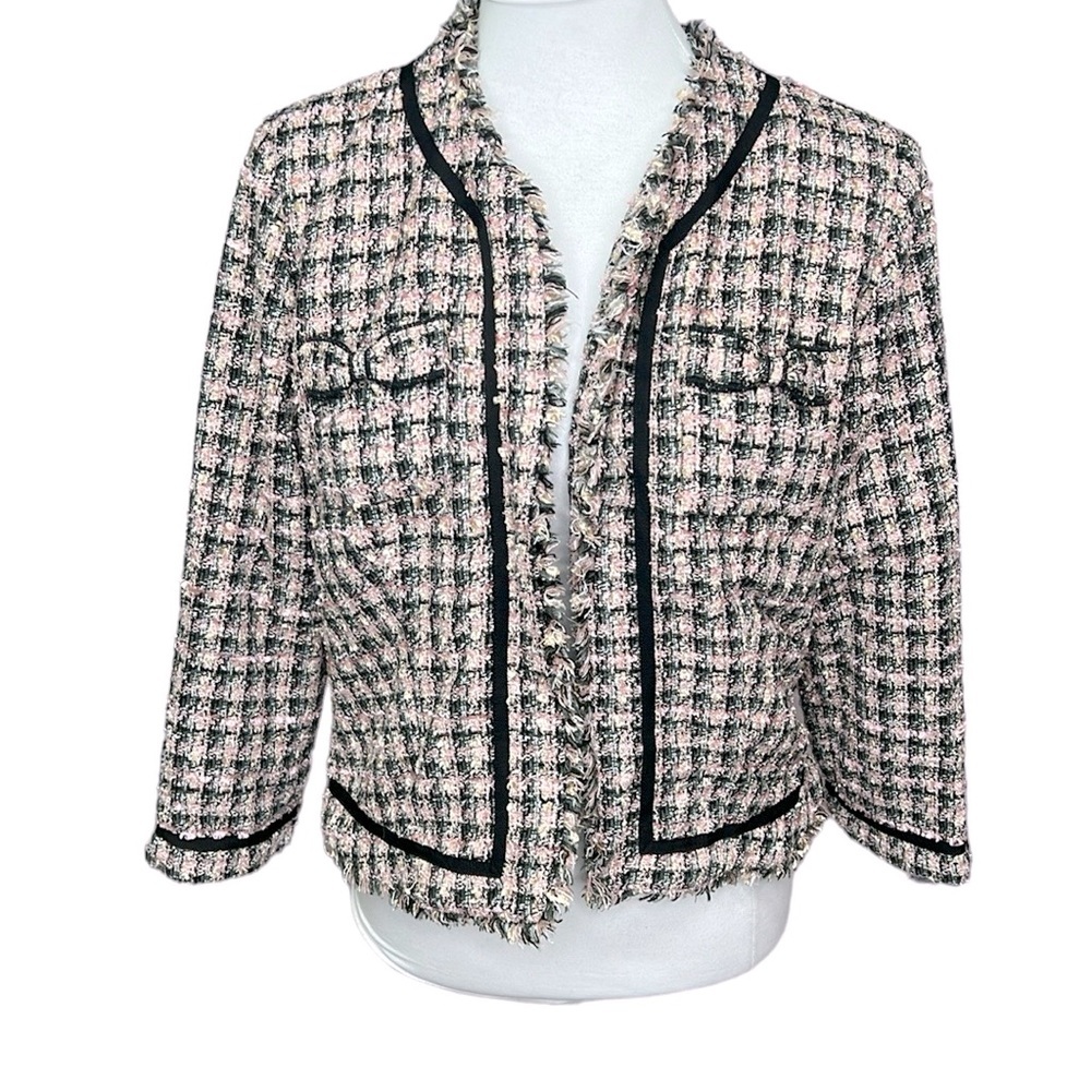 True Meaning Tweed Raw Edges Blazer